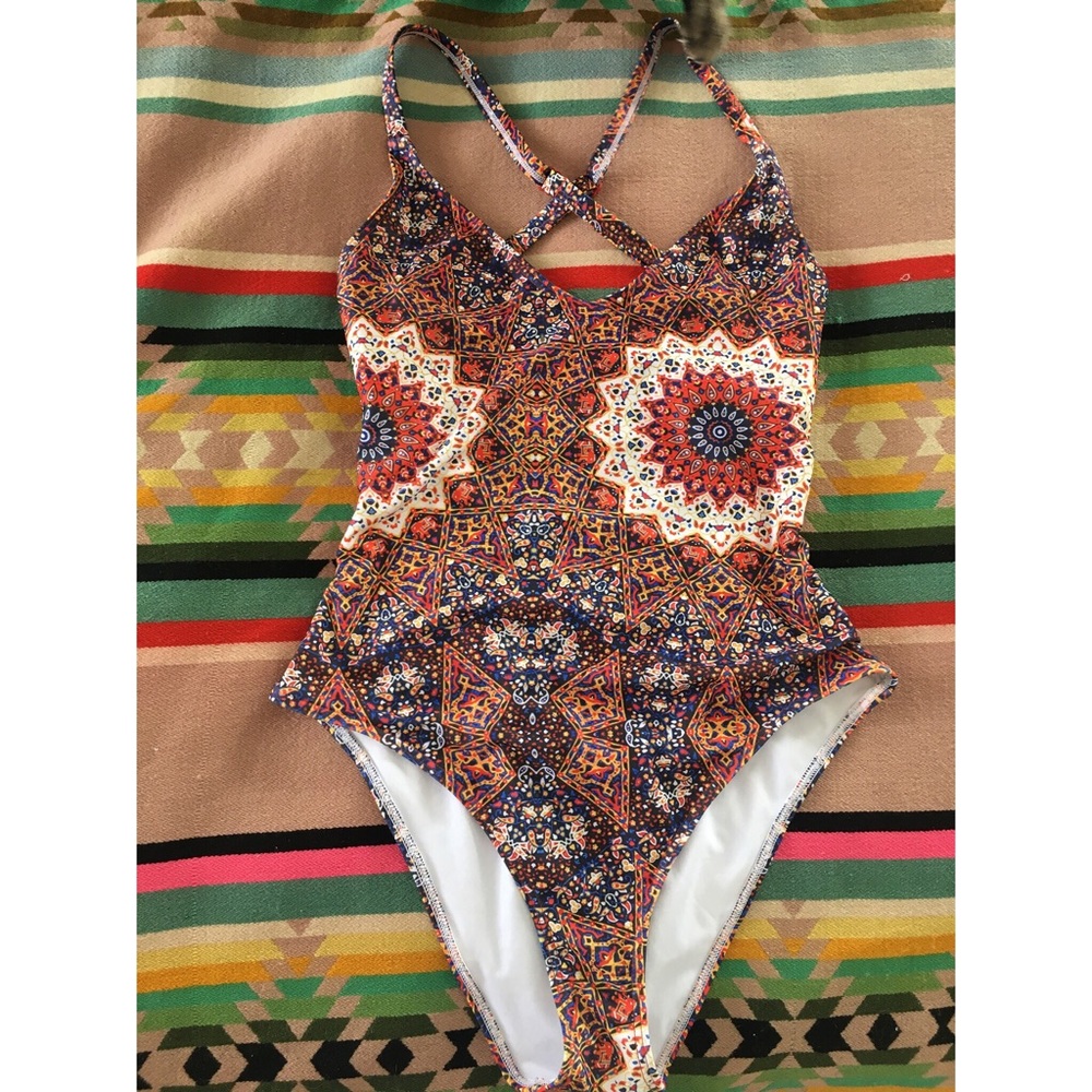 Wolf and Whistle Printed Lace Up Swimsuit US 8
